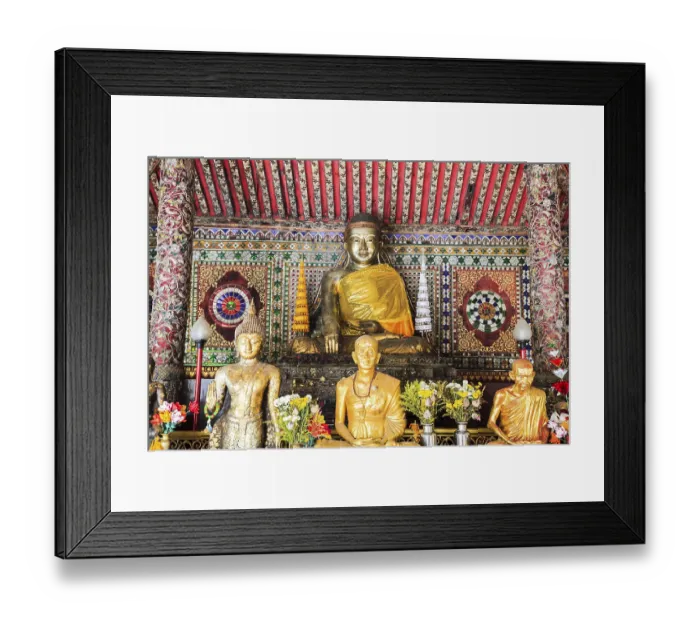 Framed Print : Burmese style buddha in wat phra kaew don tao at lampang province