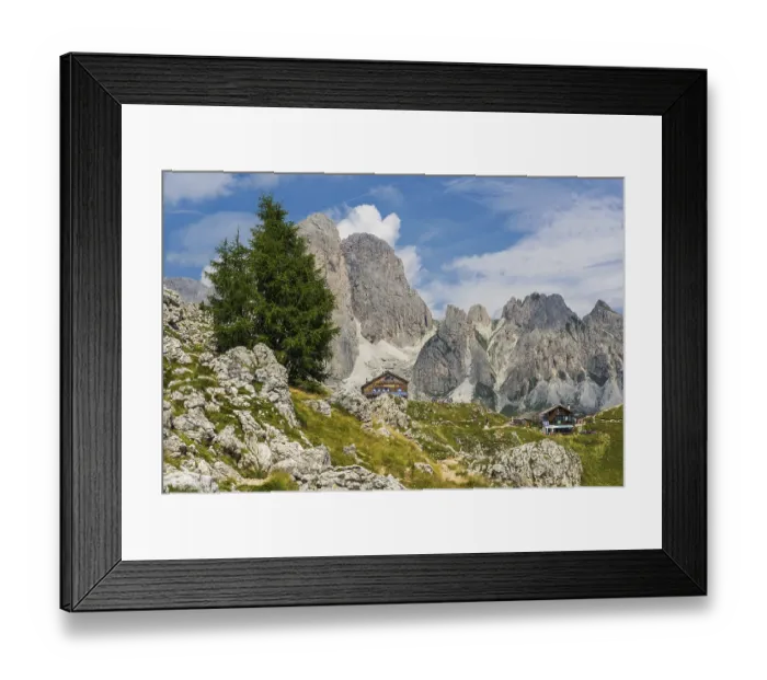 Framed Print : Panorama of the Rosengarten Group in the Dolomites Framed Print : Panorama of the Rosengarten Group in the Dolomites