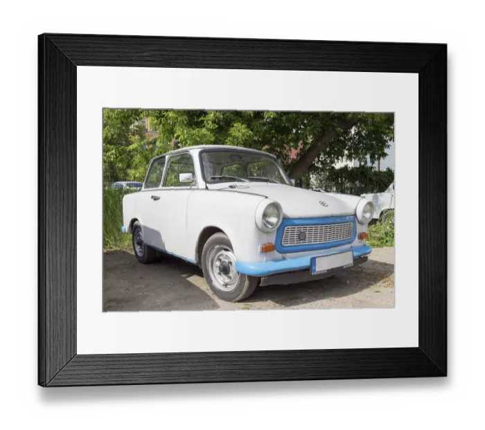 Framed Print : The Trabant is a car that was produced by former East German auto maker VEB Sachsenring Automobilwerke Zwickau