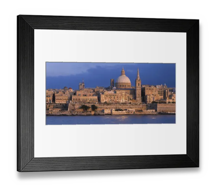Framed Print : View from Sliema on Valletta in the evening