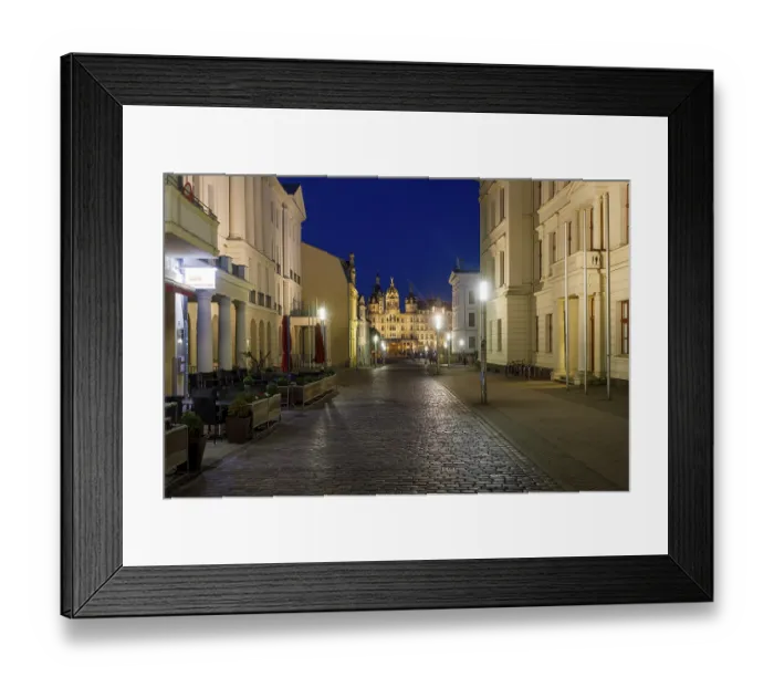 Framed Print : View across SchlossstraBe to Schwerin Castle