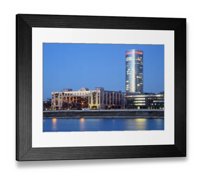 Framed Print : Hotel Hyatt Regency, and the KolnTriangle high-rise office building