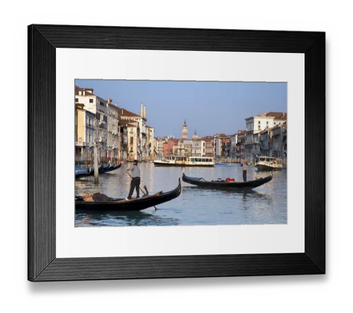 Framed Print : Gondolas on Canal Grande, Grand Canal