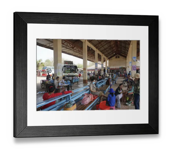 Framed Print : Bus Station, Pakxe, Pakse, Champasak Province Framed Print : Bus Station, Pakxe, Pakse, Champasak Province