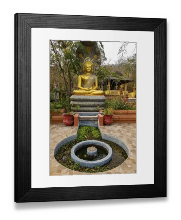 Framed Print : Seated Buddha Statue in Wat Phra That Doi Phra Chan in Mae Tha District Lampang Thailand Framed Print : Seated Buddha Statue in Wat Phra That Doi Phra Chan in Mae Tha District Lampang Thailand