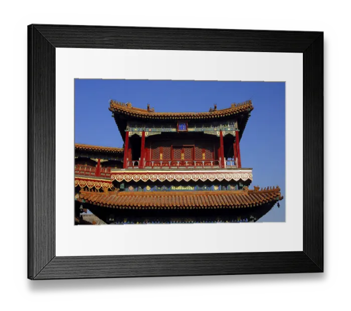 Framed Print : Yon kan Pavilion, Tibetan Buddhist temple Yong He Gong