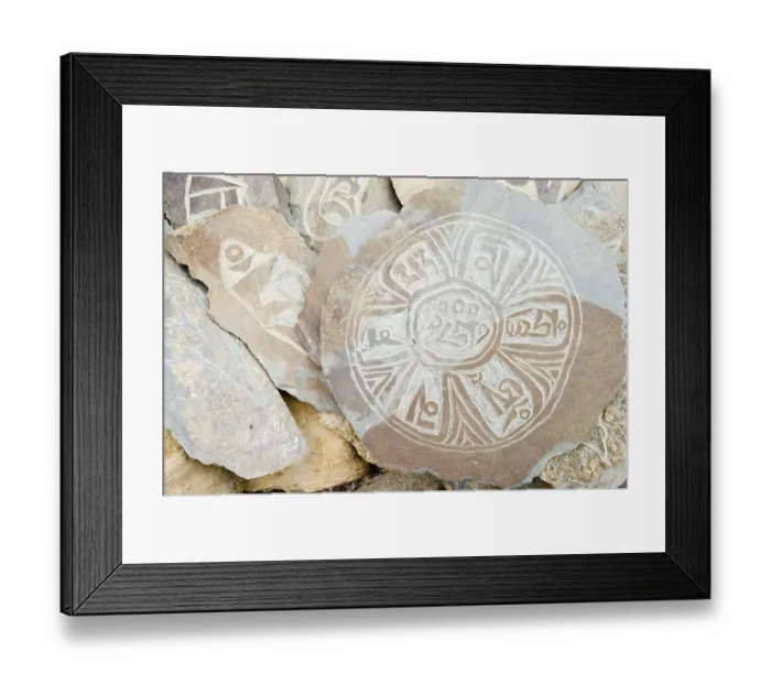Framed Print : Buddhist mani stone in Ladakh, Jammu and Kashmir