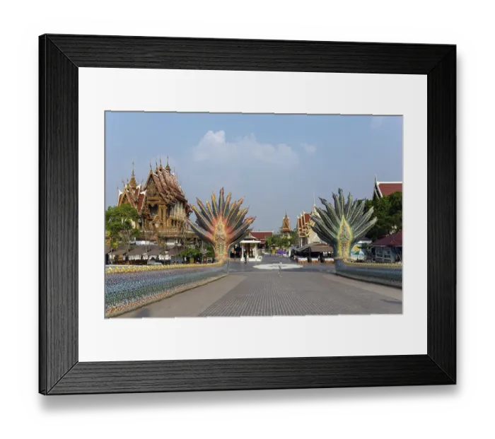 Framed Print : Wat Baan Rai, Wittayakhom Vihara