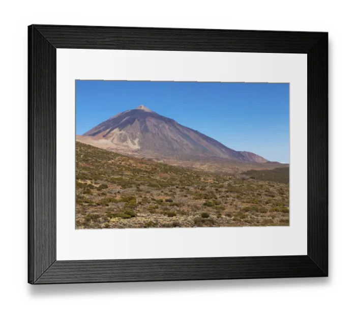 Framed Print : Landscape with vegetation typical of the Parque Nacional de las Canadas del Teide