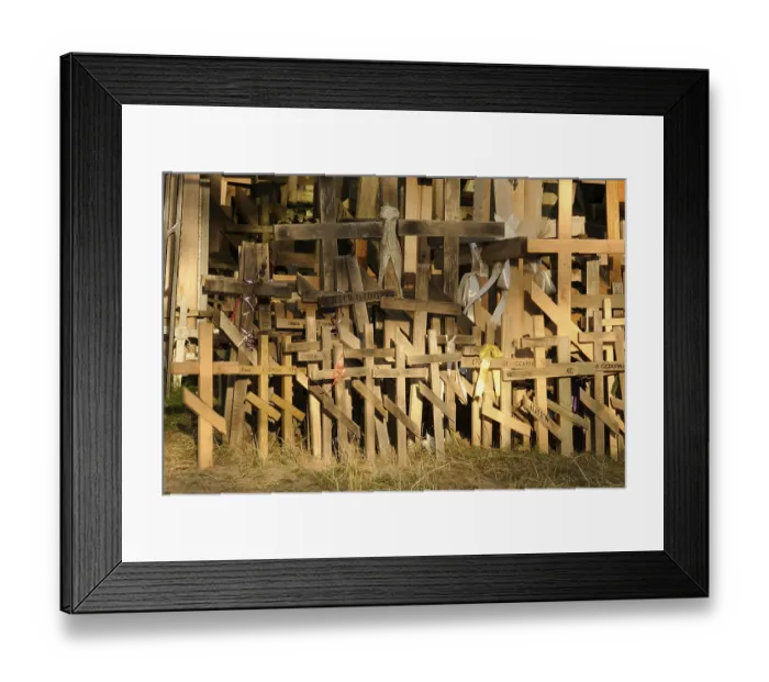 Framed Print : Crosses of pilgrims, sacred mountain Grabarka Framed Print : Crosses of pilgrims, sacred mountain Grabarka