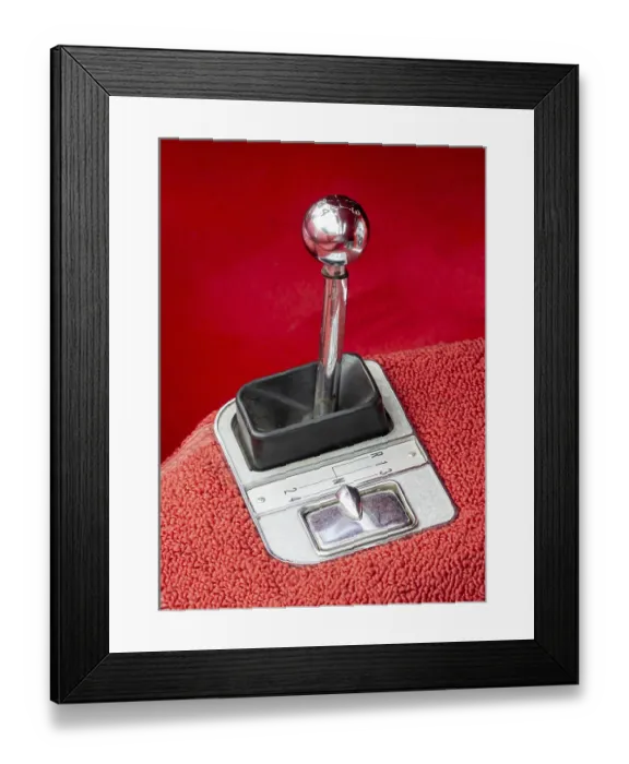Framed Print : Vintage gear stick of a classic old-timer Framed Print : Vintage gear stick of a classic old-timer