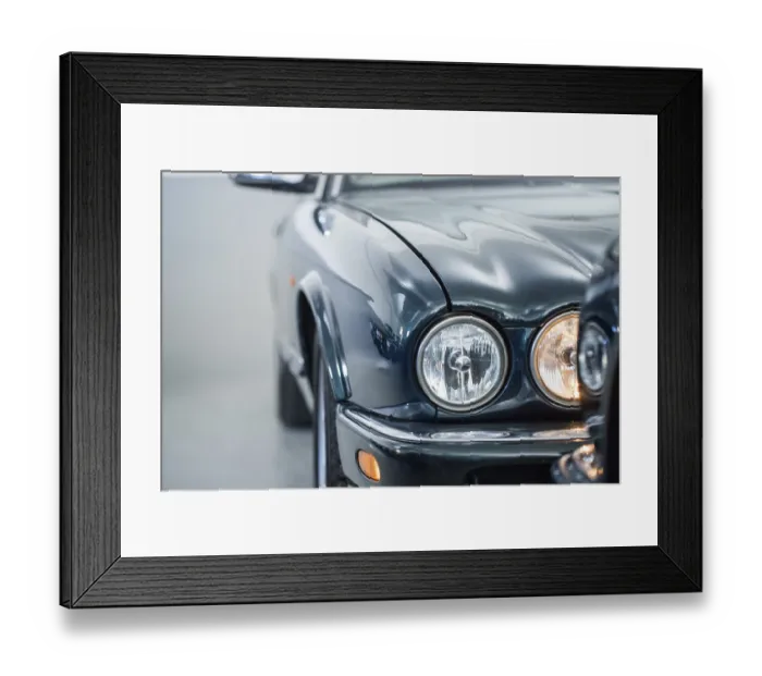 Framed Print : Lights of a reflecting green vintage car Framed Print : Lights of a reflecting green vintage car