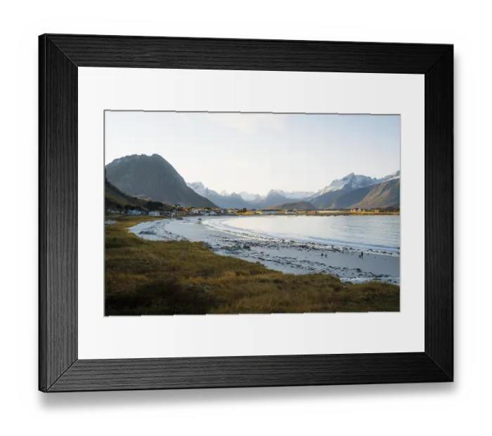 Framed Print : Ramberg beach at sunset, Ramberg, Lofoten, Norway