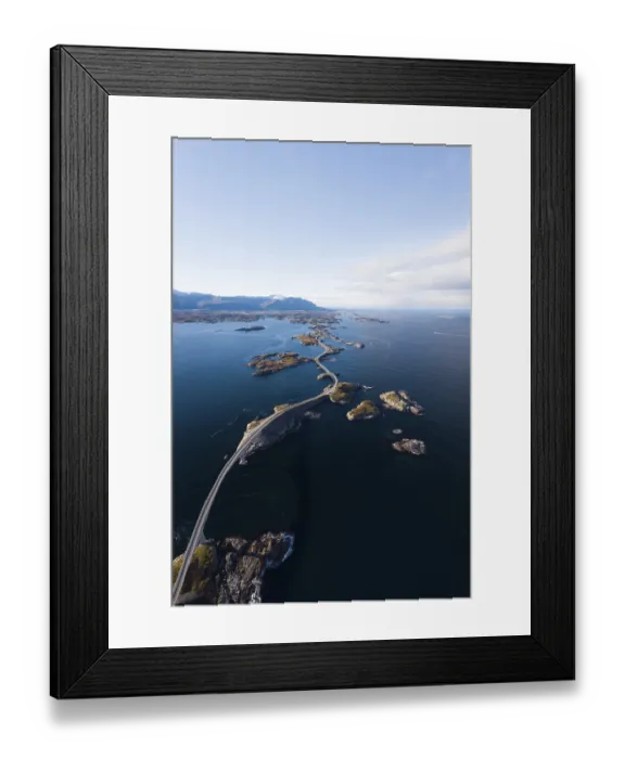 Framed Print : UAV recording, Atlantic Ocean Road, Vevang, Norway Framed Print : UAV recording, Atlantic Ocean Road, Vevang, Norway