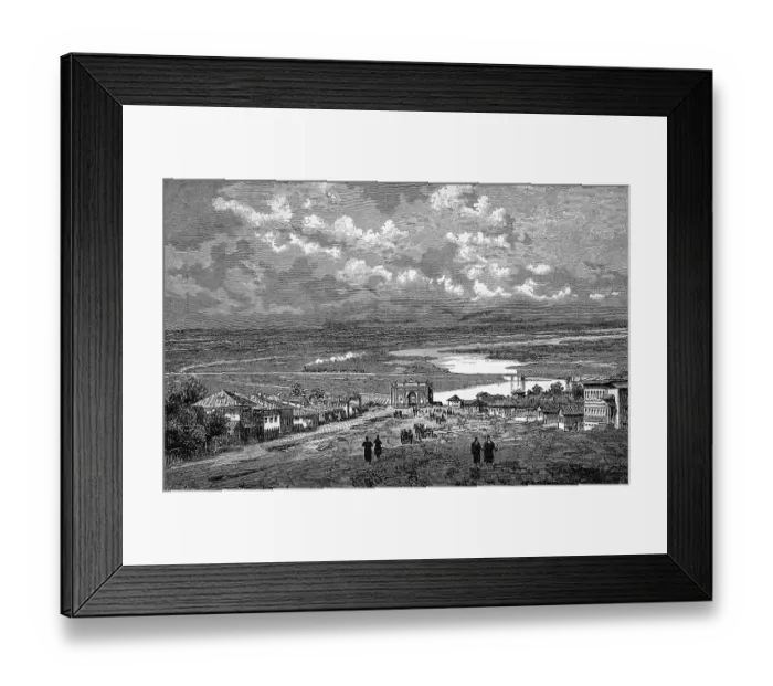 Framed Print : Steppe landscape in the south of Russia
