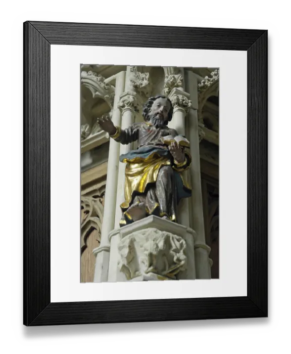 Framed Print : Sculpture of a saint, interior, St