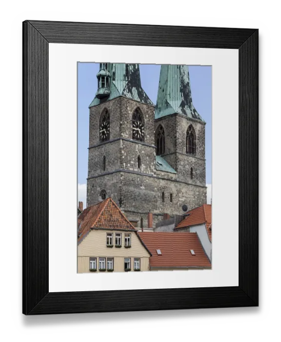 Framed Print : World Heritage City of Quedlinburg Street with half-timbered houses