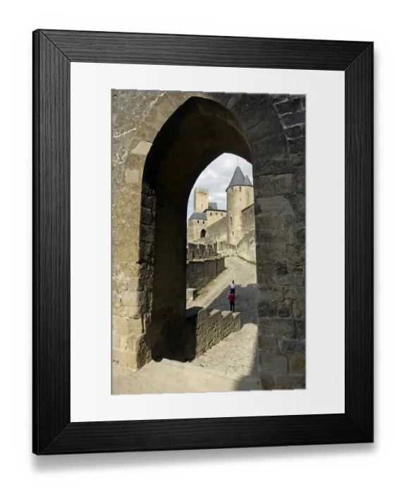 Framed Print : Medieval walled fortress city of Carcassonne