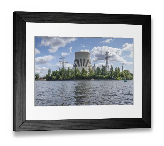 Framed Print : Reuter power station cooling tower