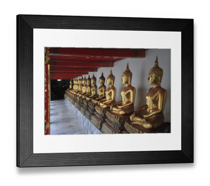 Framed Print : Statues of the meditating Buddha