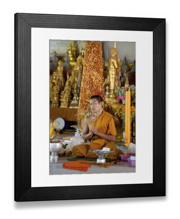 Framed Print : Praying monk, Big Buddha, Phuket Island Framed Print : Praying monk, Big Buddha, Phuket Island