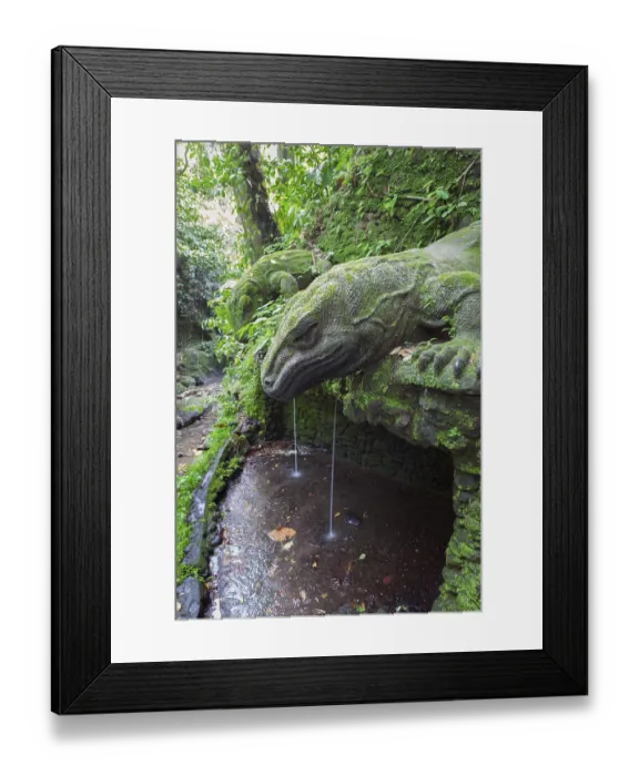 Framed Print : Stone Komodo dragons at Pura Dalem Agung Padangtegal or Monkey Forest Temple Framed Print : Stone Komodo dragons at Pura Dalem Agung Padangtegal or Monkey Forest Temple