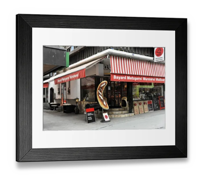 Framed Print : Butcher's shop, Zermatt, Valais