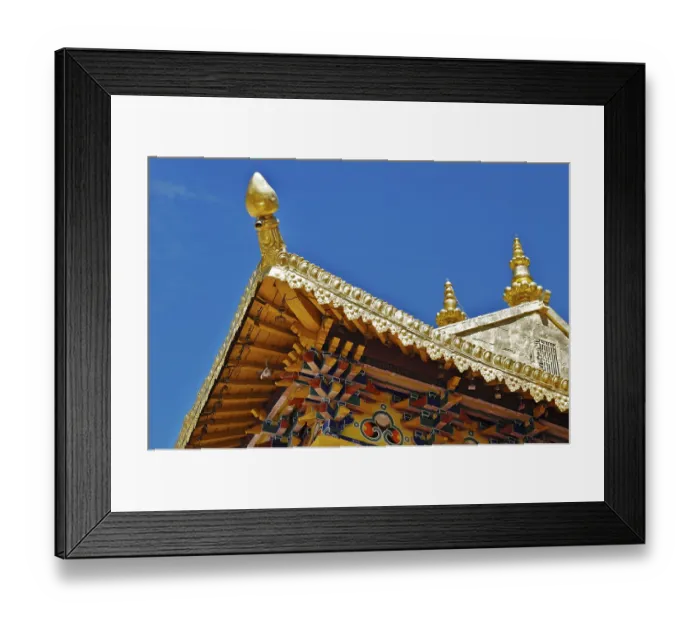 Framed Print : Roof beam, monastery of Ganden, Tibet