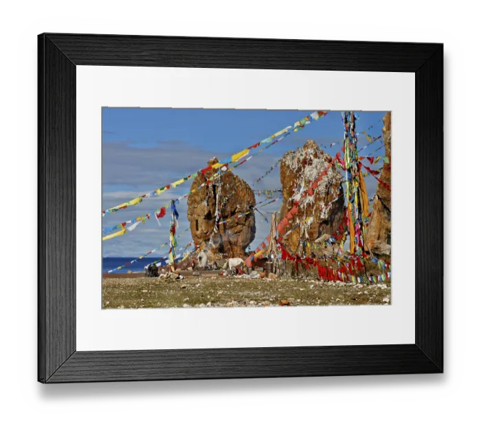 Framed Print : The Stone Couple and prayer flags Framed Print : The Stone Couple and prayer flags