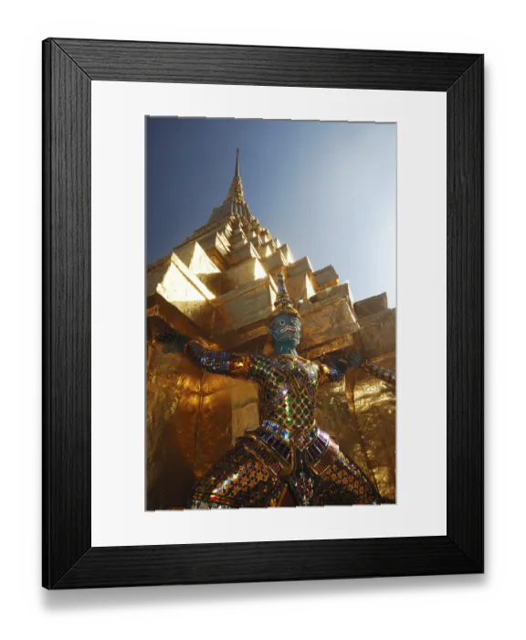 Framed Print : Statue of Yaksha Golden Chedi Wat Phra Kaew temple Bangkok Thailand Asia Framed Print : Statue of Yaksha Golden Chedi Wat Phra Kaew temple Bangkok Thailand Asia