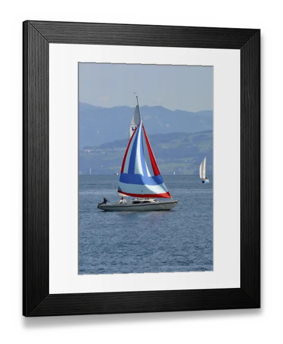 Framed Print : On Lake Constance, Alpine view, sailing ship Framed Print : On Lake Constance, Alpine view, sailing ship