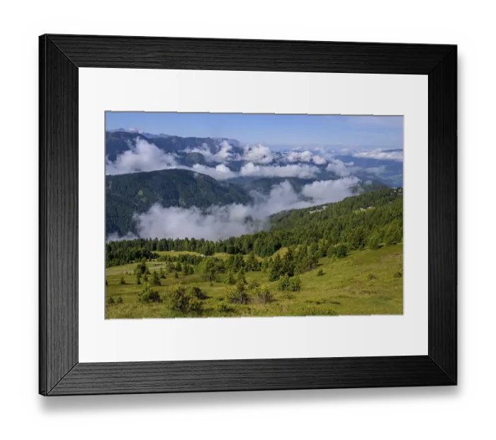 Framed Print : Clouds in the mountains on the Plose in South Tyrol