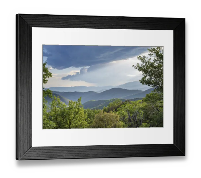 Framed Print : Evening view of the summer mountain landscape of the Cevennes near St