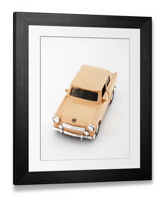 Framed Print : Trabant, miniature, orange