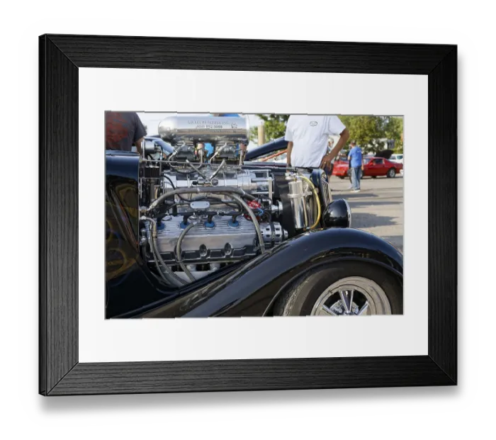 Framed Print : Car show, technic, vintage car engine Framed Print : Car show, technic, vintage car engine