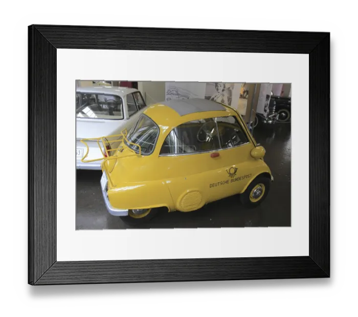 Framed Print : BMW Isetta mail carrier car, ErfinderZeiten car and clock museum in Schramberg Framed Print : BMW Isetta mail carrier car, ErfinderZeiten car and clock museum in Schramberg
