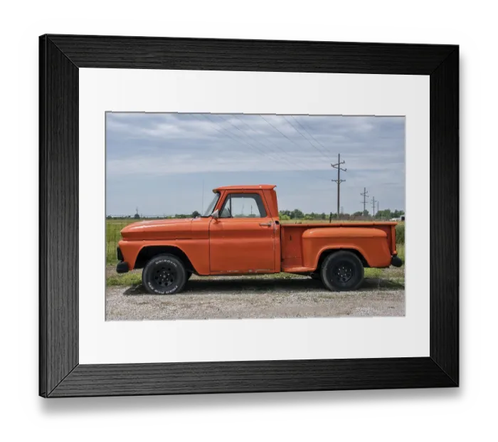 Framed Print : Pick-up classic car, Route 66, Staunton Framed Print : Pick-up classic car, Route 66, Staunton