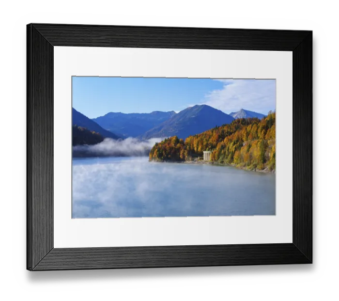 Framed Print : Sylvensteinsee with flood drainage tunnel Framed Print : Sylvensteinsee with flood drainage tunnel