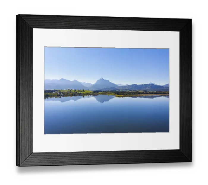 Framed Print : Hopfensee, Sauling mountain in Ammergau Alps