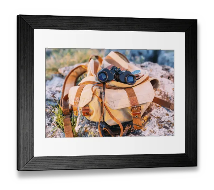 Framed Print : Close up binocular bag rock Framed Print : Close up binocular bag rock