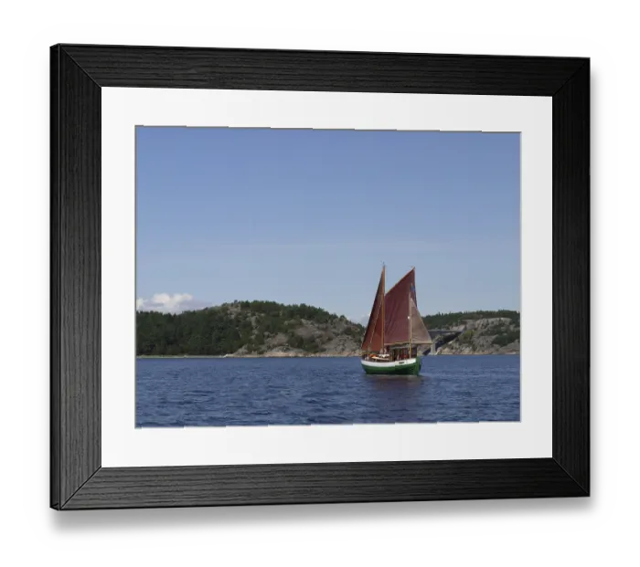 Framed Print : Old sailing boat near Tjorn