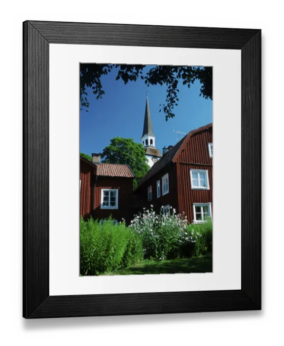 Framed Print : Houses in the old part of Mariefred Framed Print : Houses in the old part of Mariefred
