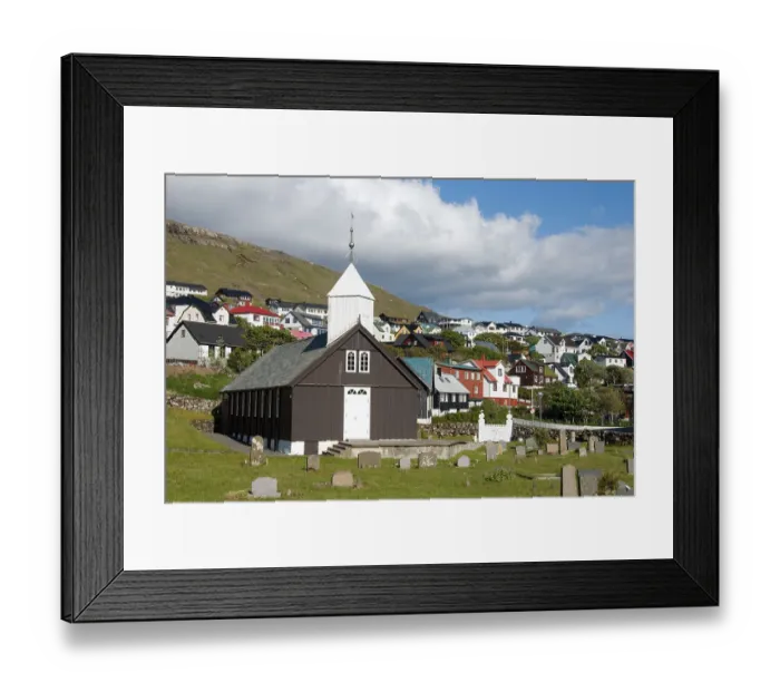 Framed Print : Church, Sorvagur, Vagar Island