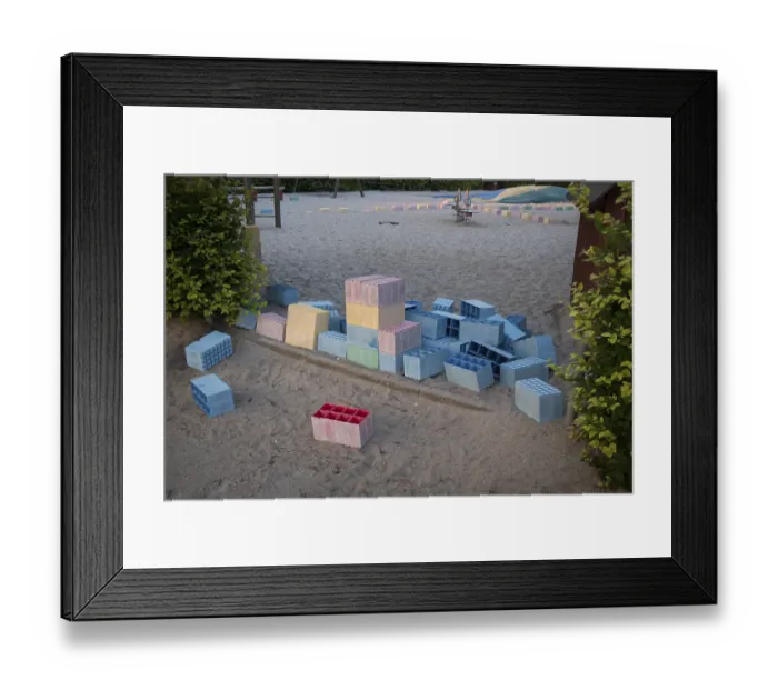 Framed Print : Playground, Campsite, Denmark