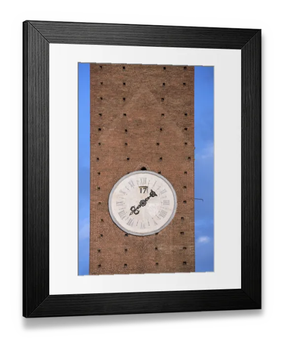 Framed Print : Old clock tower in the medieval city of Siena