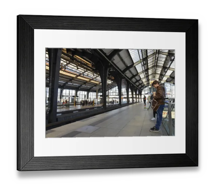 Framed Print : Railway strike, S-Bahn station