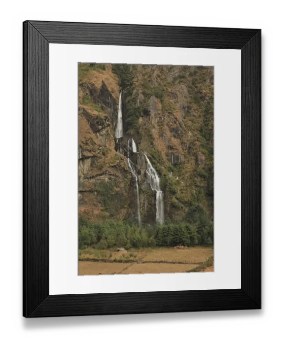 Framed Print : Waterfall in Tal, Annapurna Conservation Area