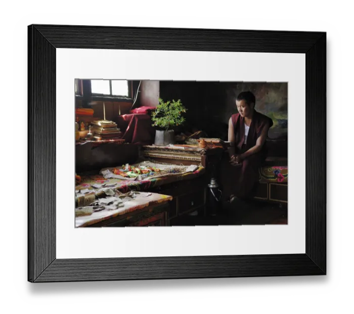 Framed Print : Young Tibetan monk in the Yumbulagang Fortress Framed Print : Young Tibetan monk in the Yumbulagang Fortress