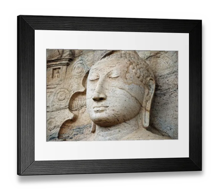 Framed Print : Head of a Buddha statue, Gal Vihara Framed Print : Head of a Buddha statue, Gal Vihara