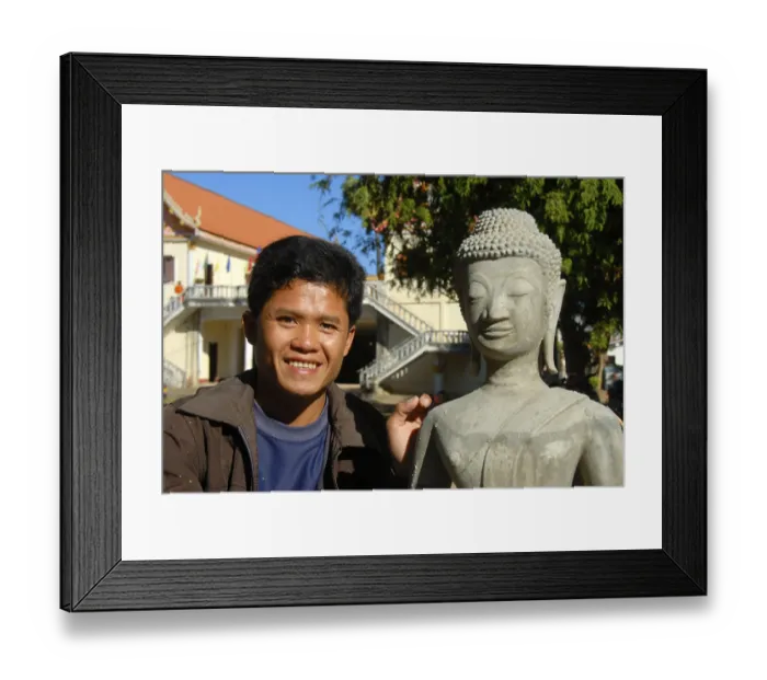 Framed Print : Theravada Buddhism, portrait, stonemason